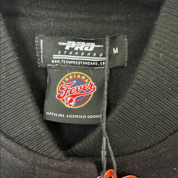 WNBA Black Varsity Jacket with Leather Sleeves Indiana Fever - Picture 2 of 8